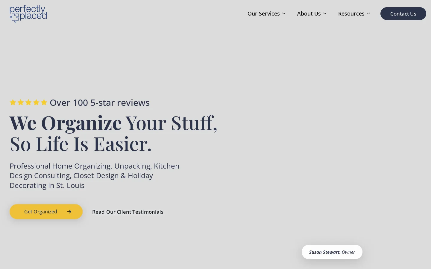 Top-Rated Professional Organizer St. Louis | 100+ Five-Star Reviews Homepage screenshot