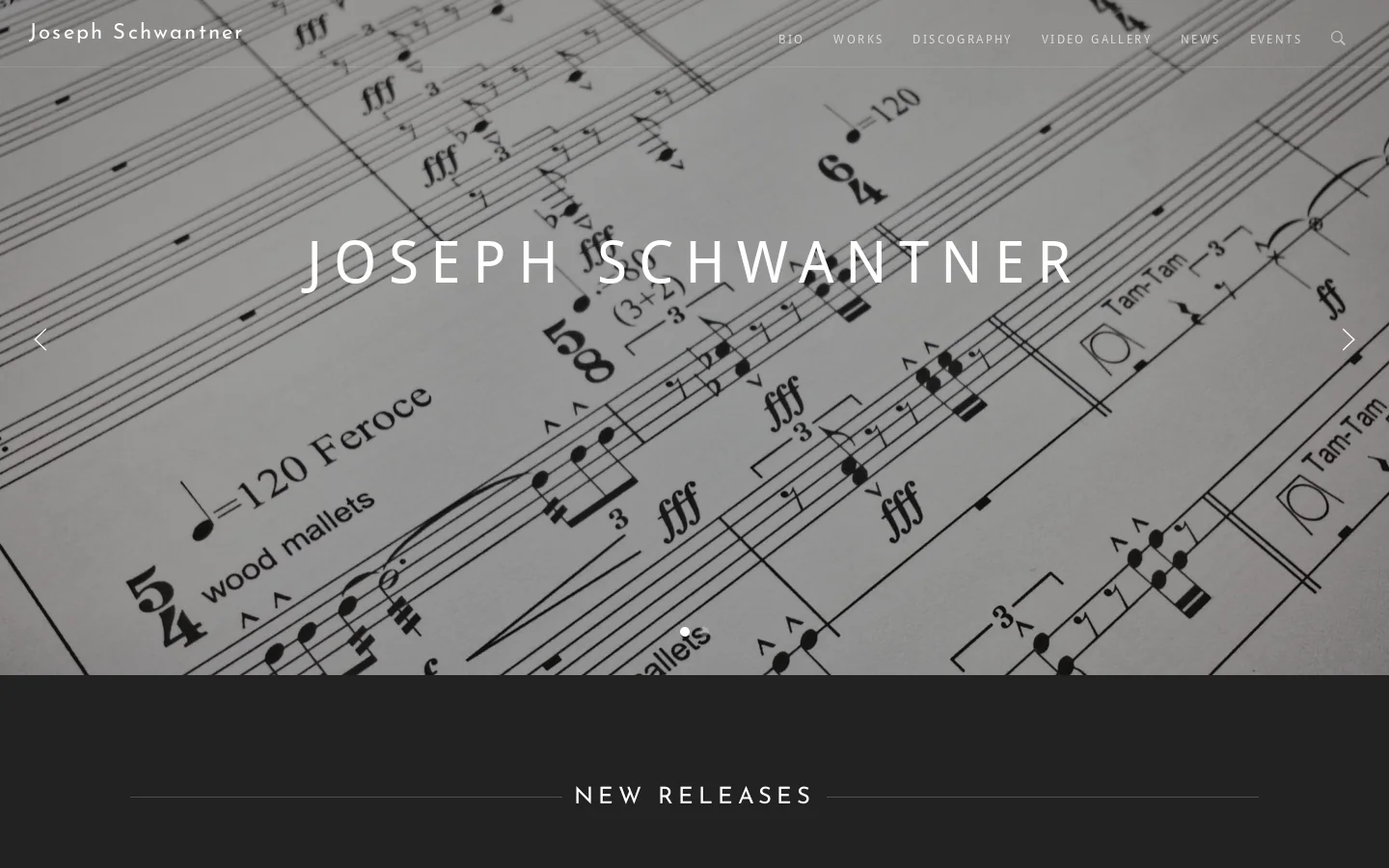 Joseph Schwantner, Composer {Official Site} Homepage screenshot