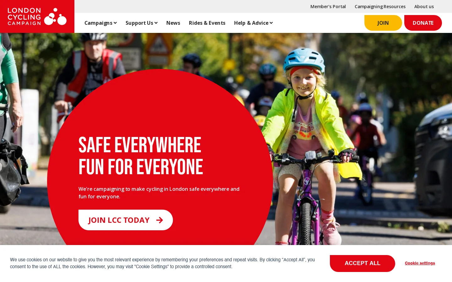 Home - London Cycling Campaign Homepage screenshot