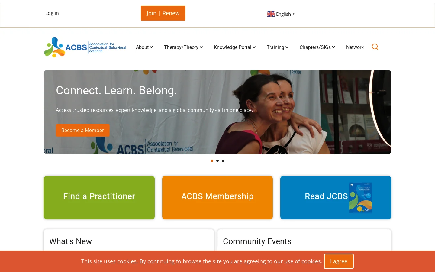 Home | Association for Contextual Behavioral Science Homepage screenshot