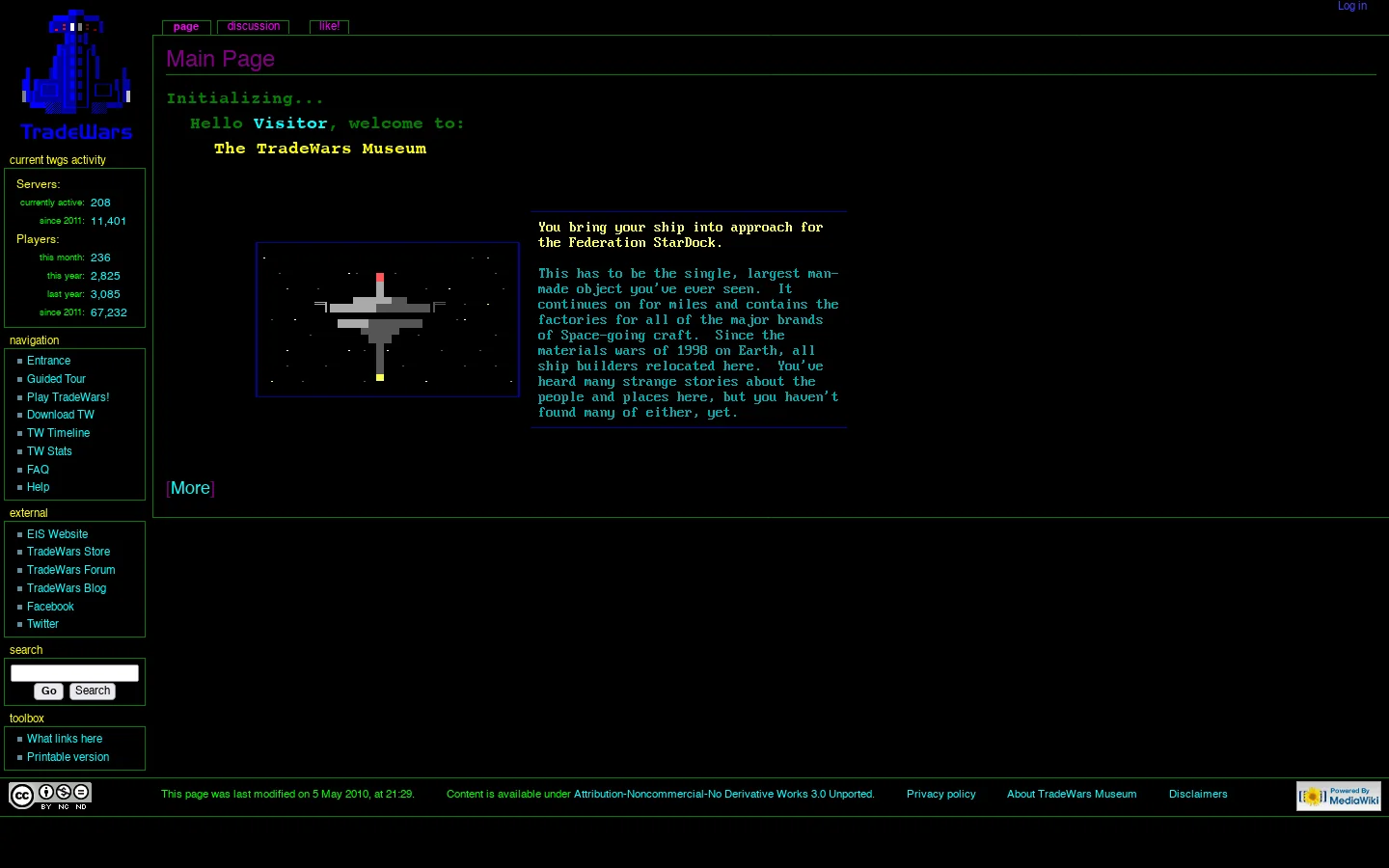 TradeWars Museum Homepage screenshot