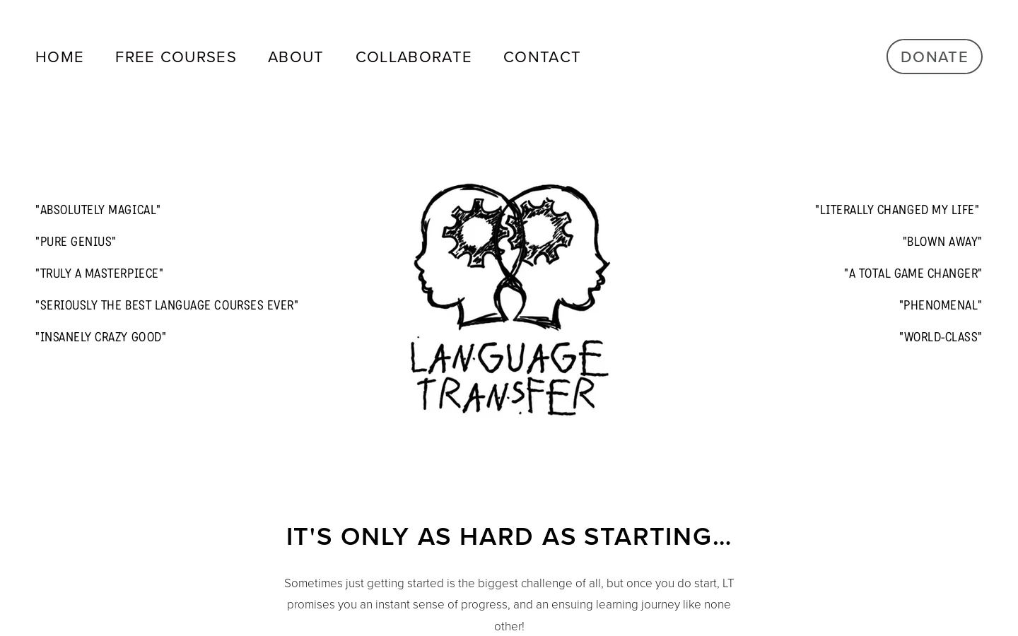 Language Transfer Homepage screenshot
