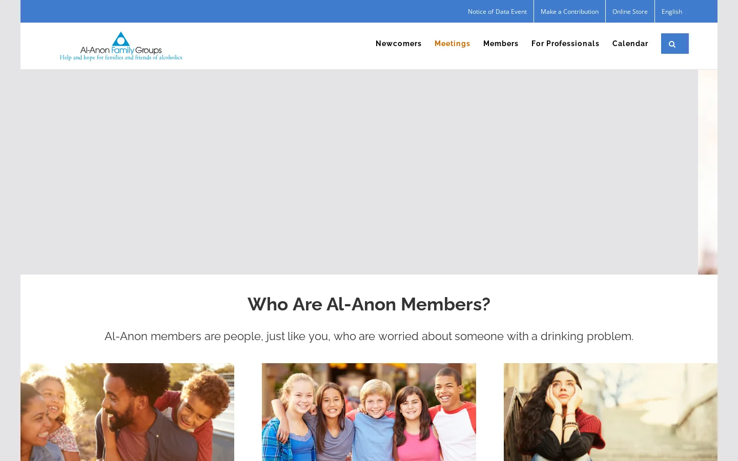 Al-Anon Family Groups Homepage screenshot