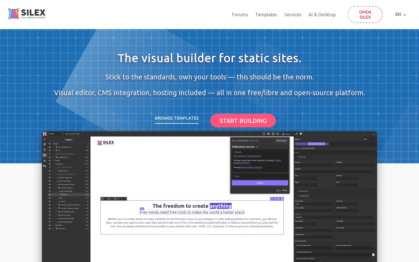 Silex Homepage screenshot