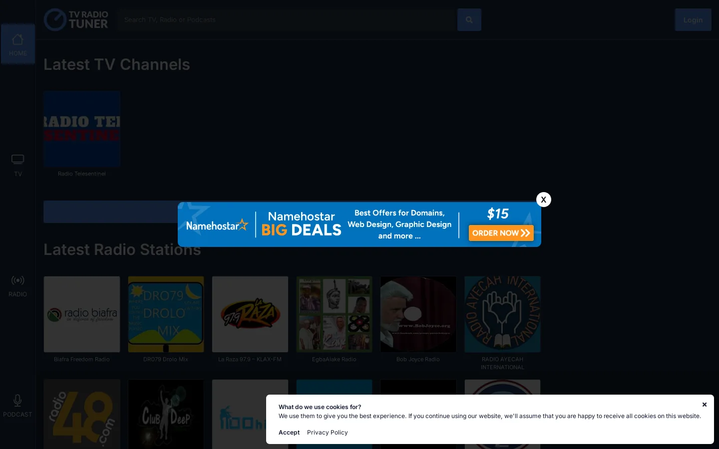 TV Radio Tuner Homepage screenshot