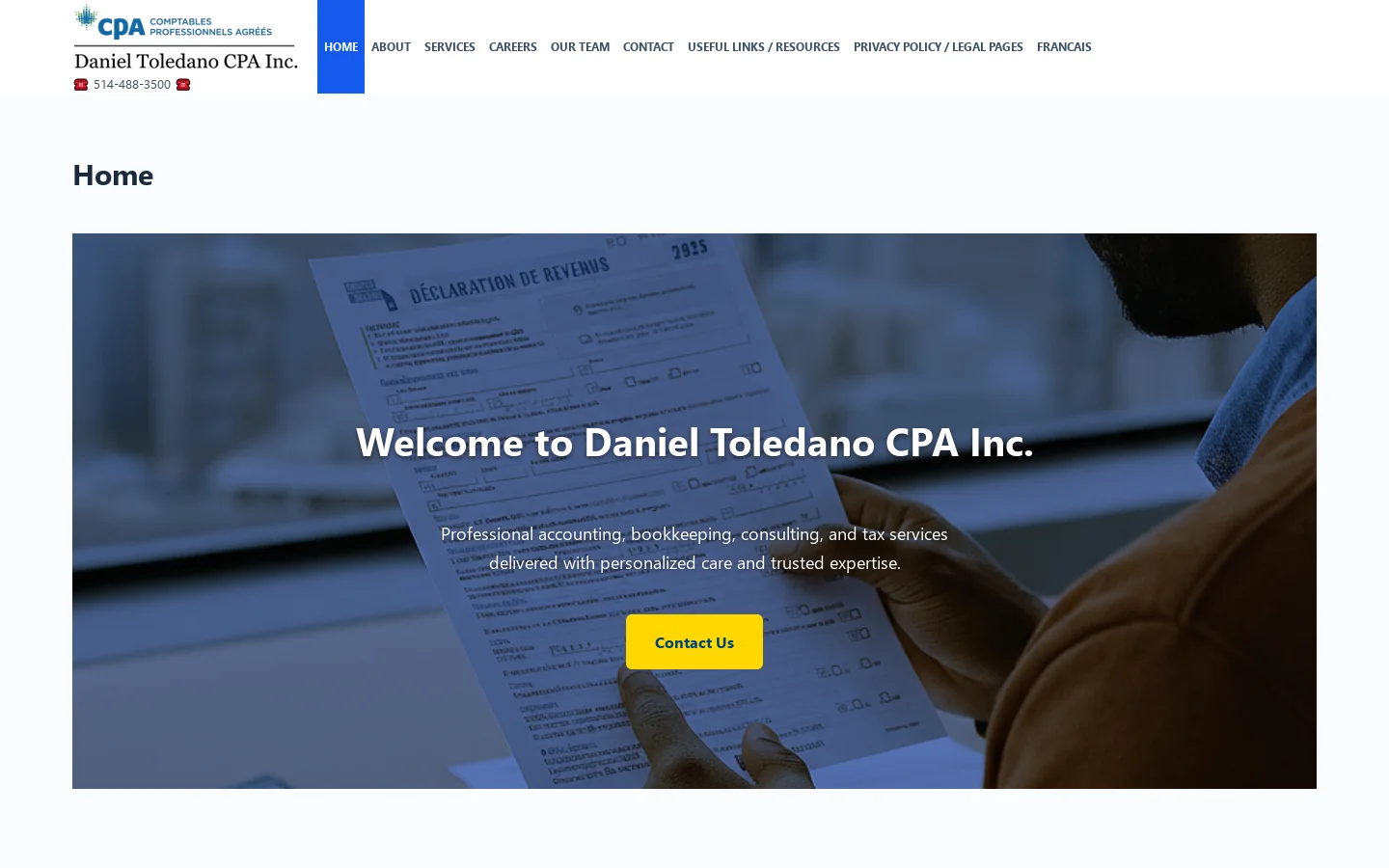 Home - Daniel Toledano CPA Inc. Homepage screenshot
