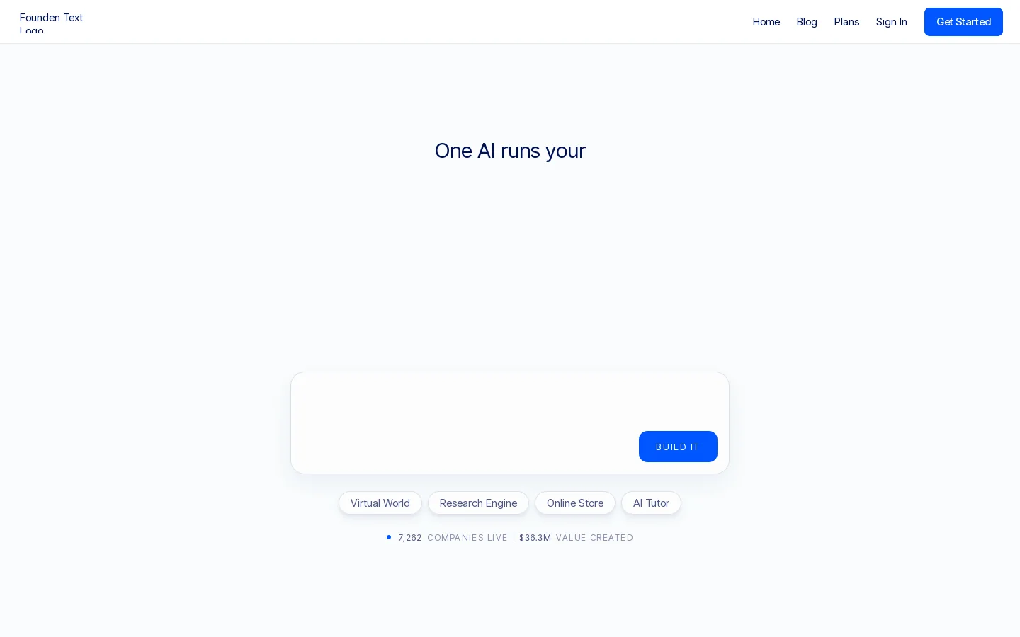 Founden Homepage screenshot