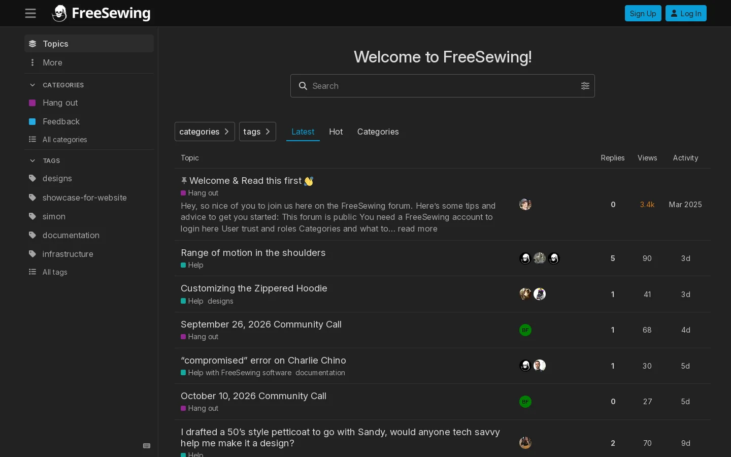 FreeSewing - The FreeSewing forum, where FreeSewing people hang out Homepage screenshot