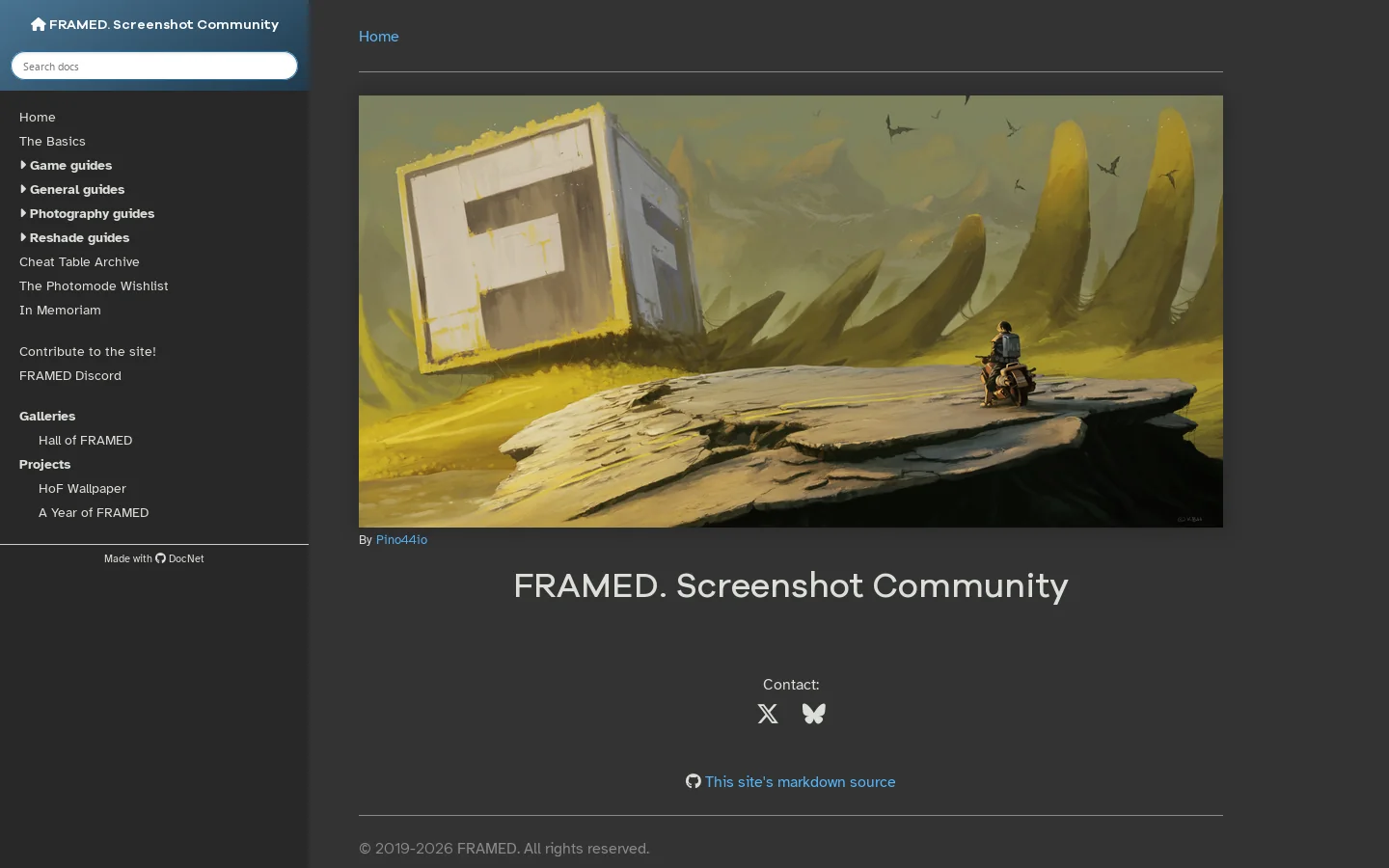 FRAMED. Screenshot Community Homepage screenshot