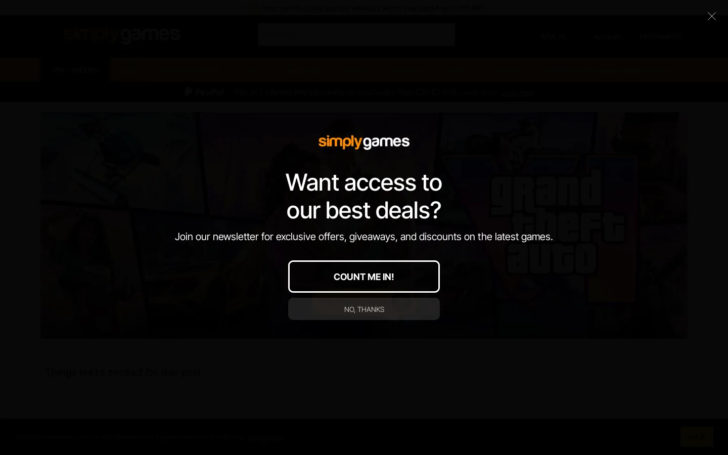 SimplyGames Homepage screenshot
