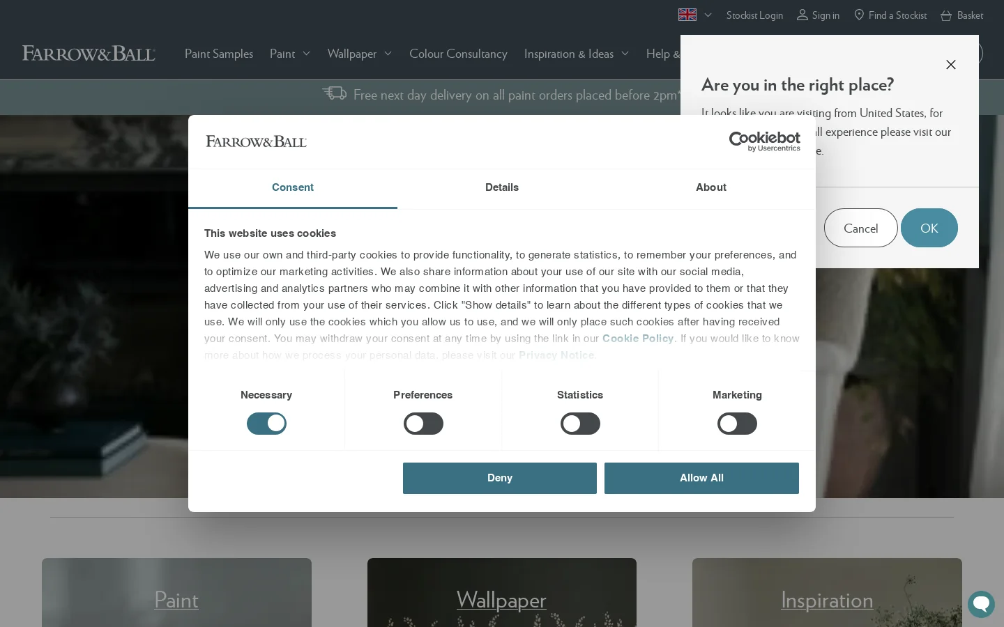 Farrow & Ball Homepage screenshot