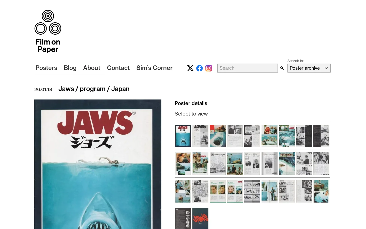 Film on Paper Homepage screenshot