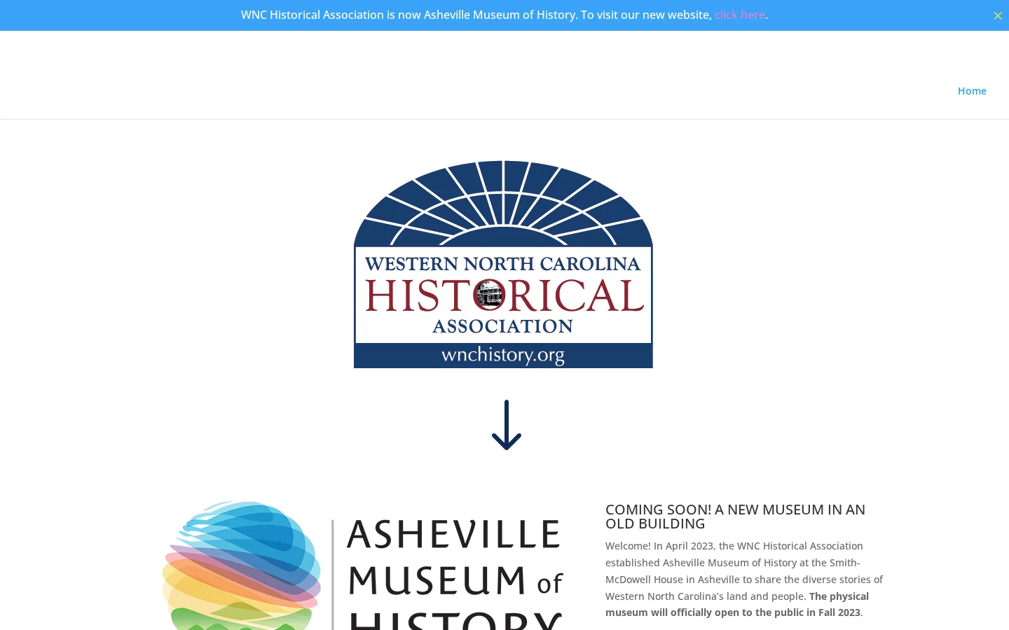Asheville Museum of History | Homepage screenshot
