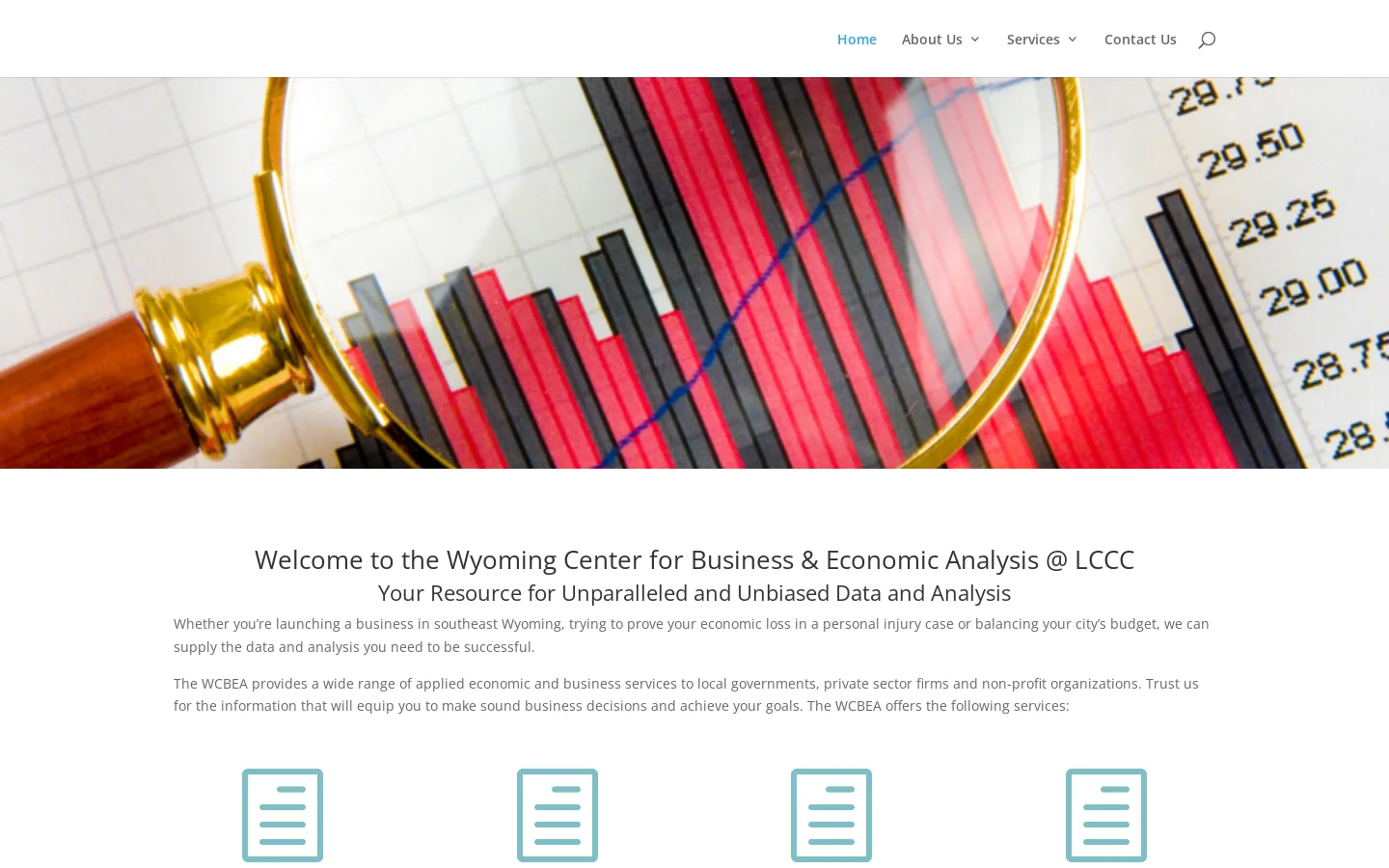 Wyoming Economic Data Homepage screenshot