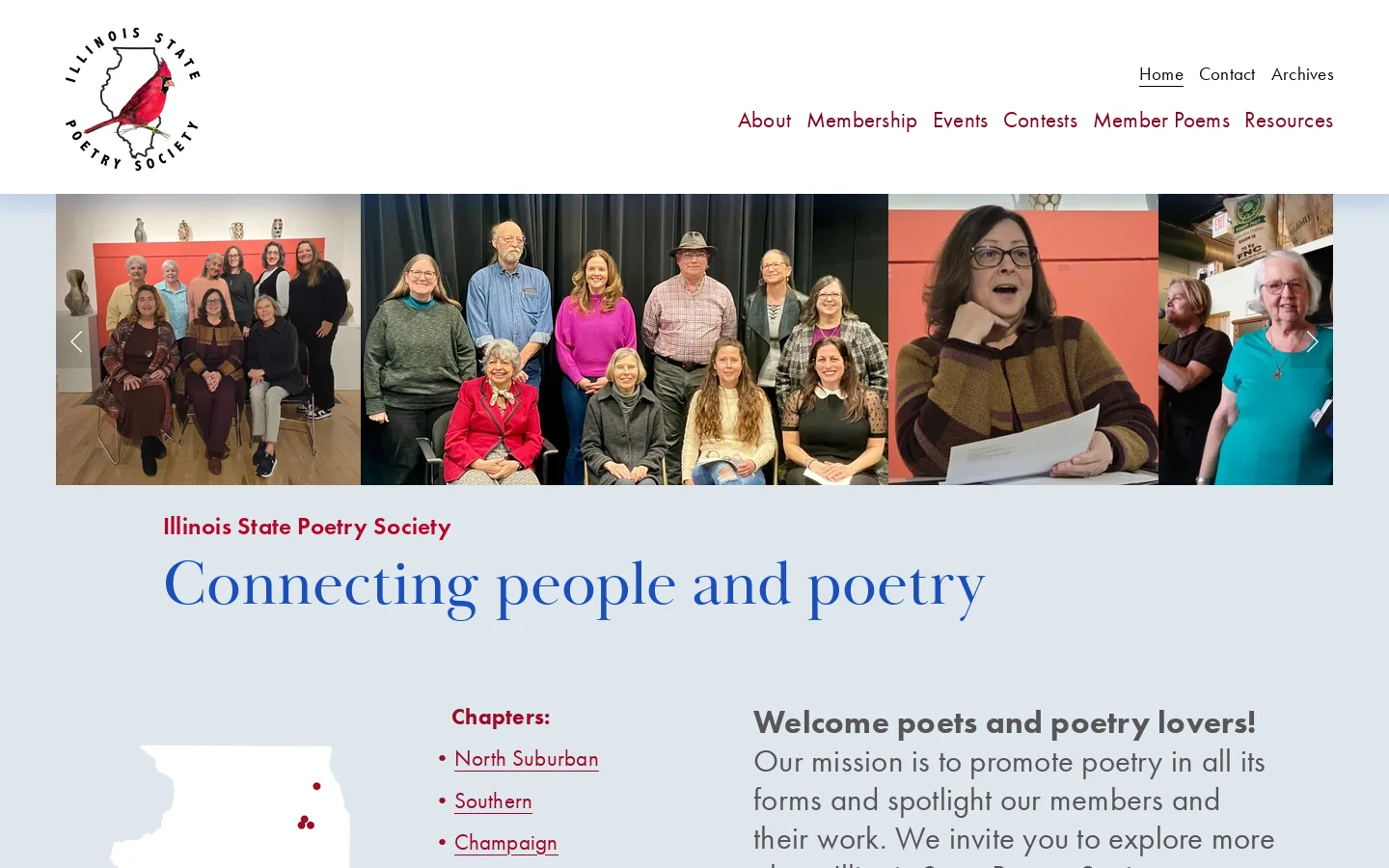 Illinois State Poetry Society | Join Illinois Poetry Community Today Homepage screenshot