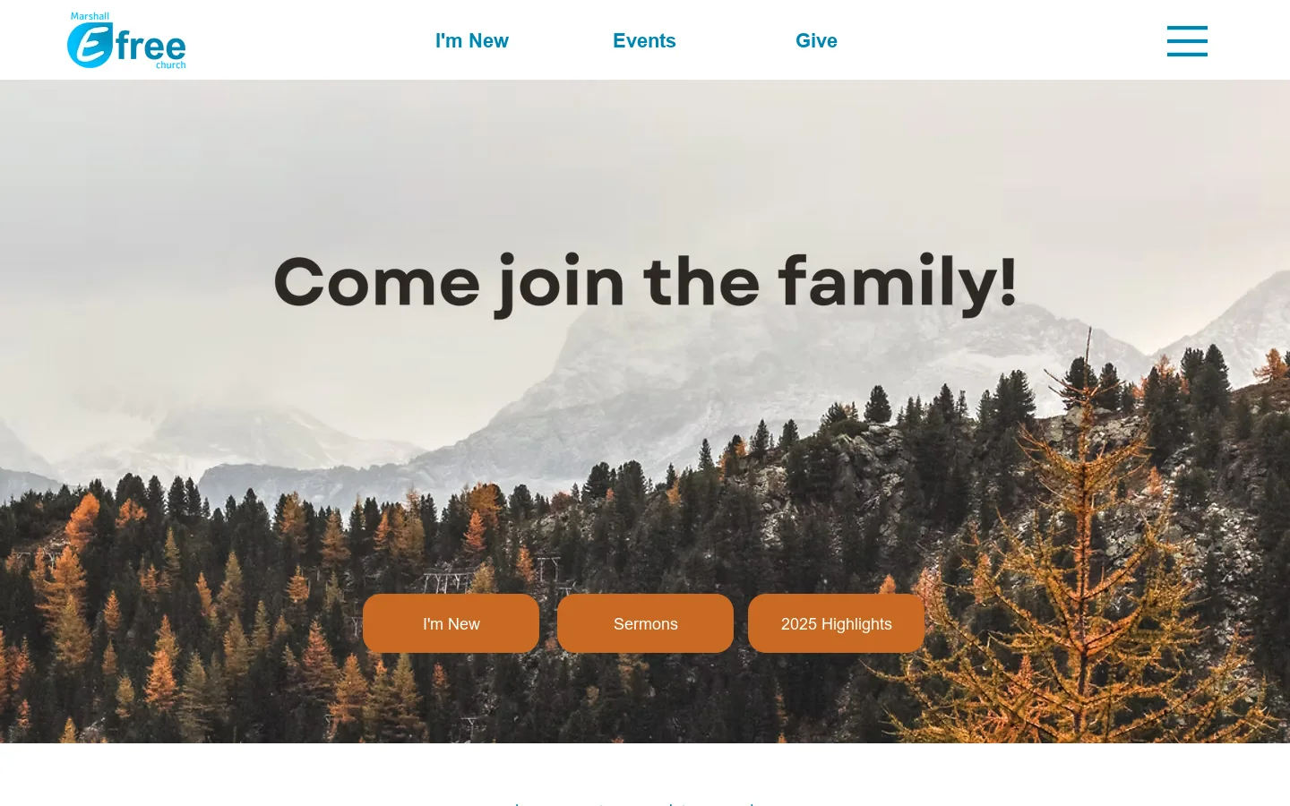 Efree Church in Marshall Mn - All Are Welcome! Homepage screenshot