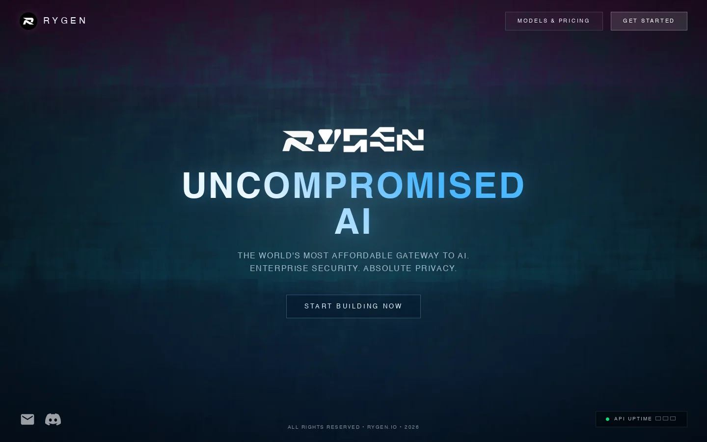 Rize with RyGen Homepage screenshot