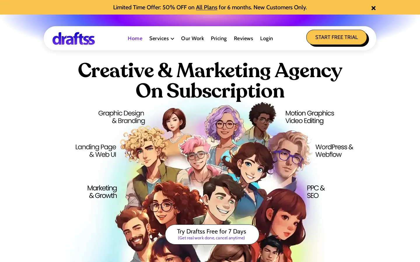 Draftss Homepage screenshot
