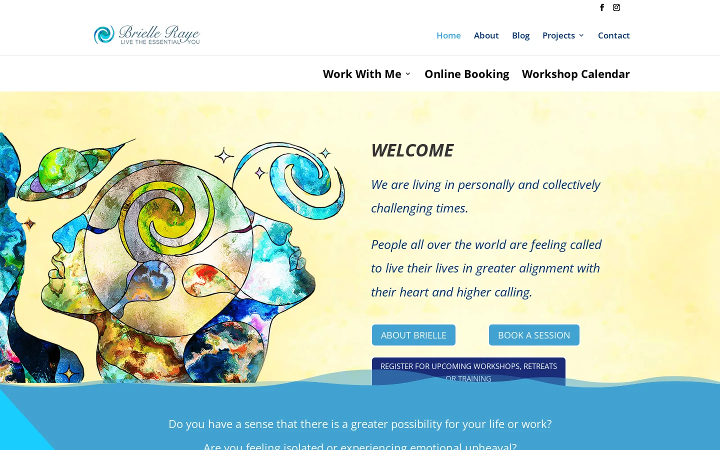 Brielle Raye Homepage screenshot