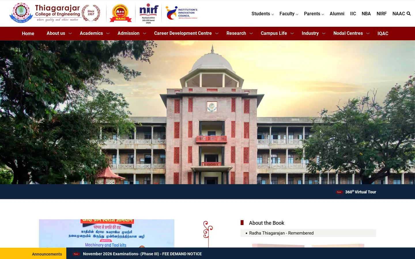 (TCE) Homepage screenshot