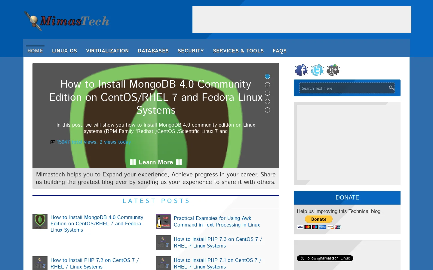 MimasTech Homepage screenshot