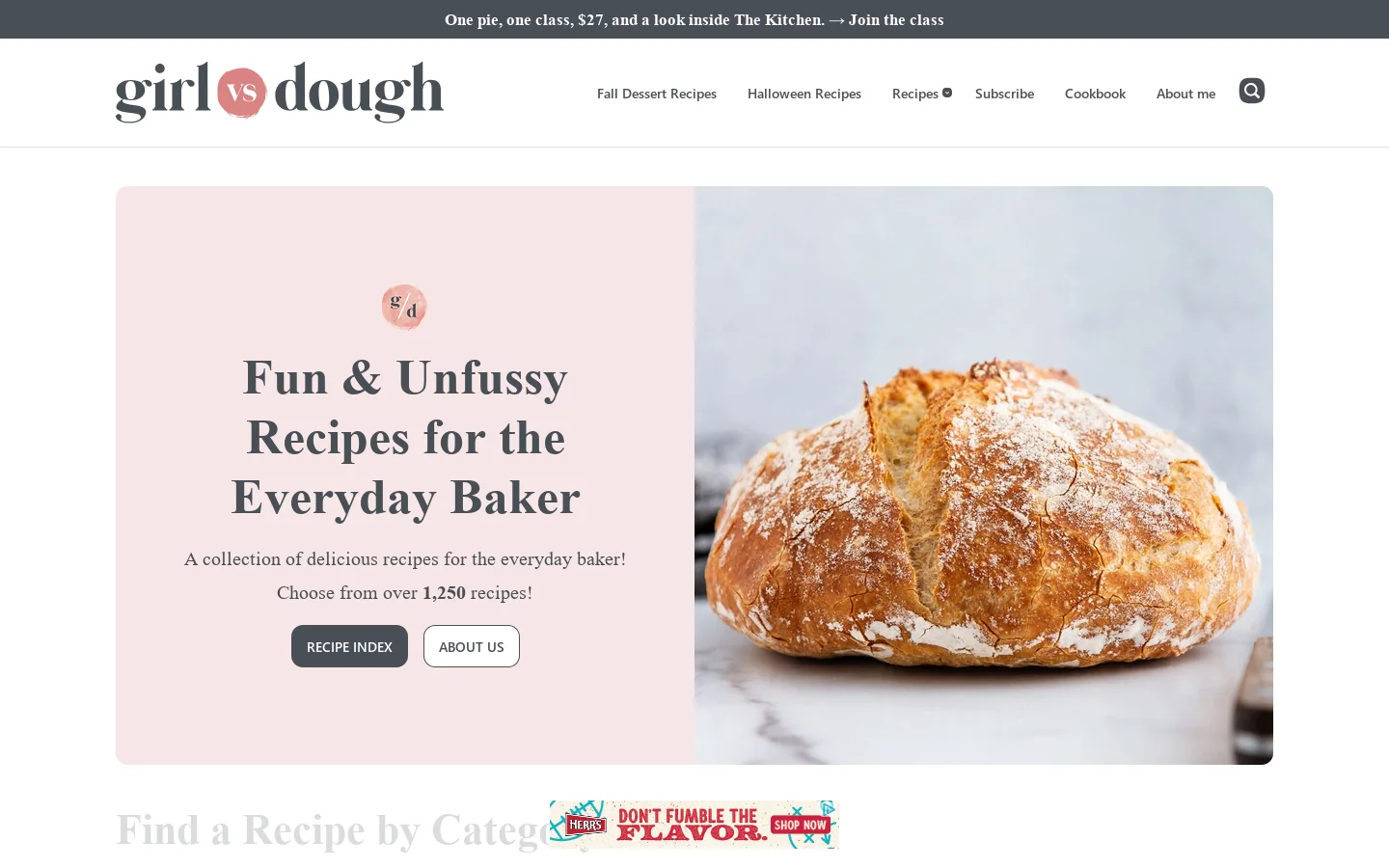 Girl Versus Dough Homepage screenshot