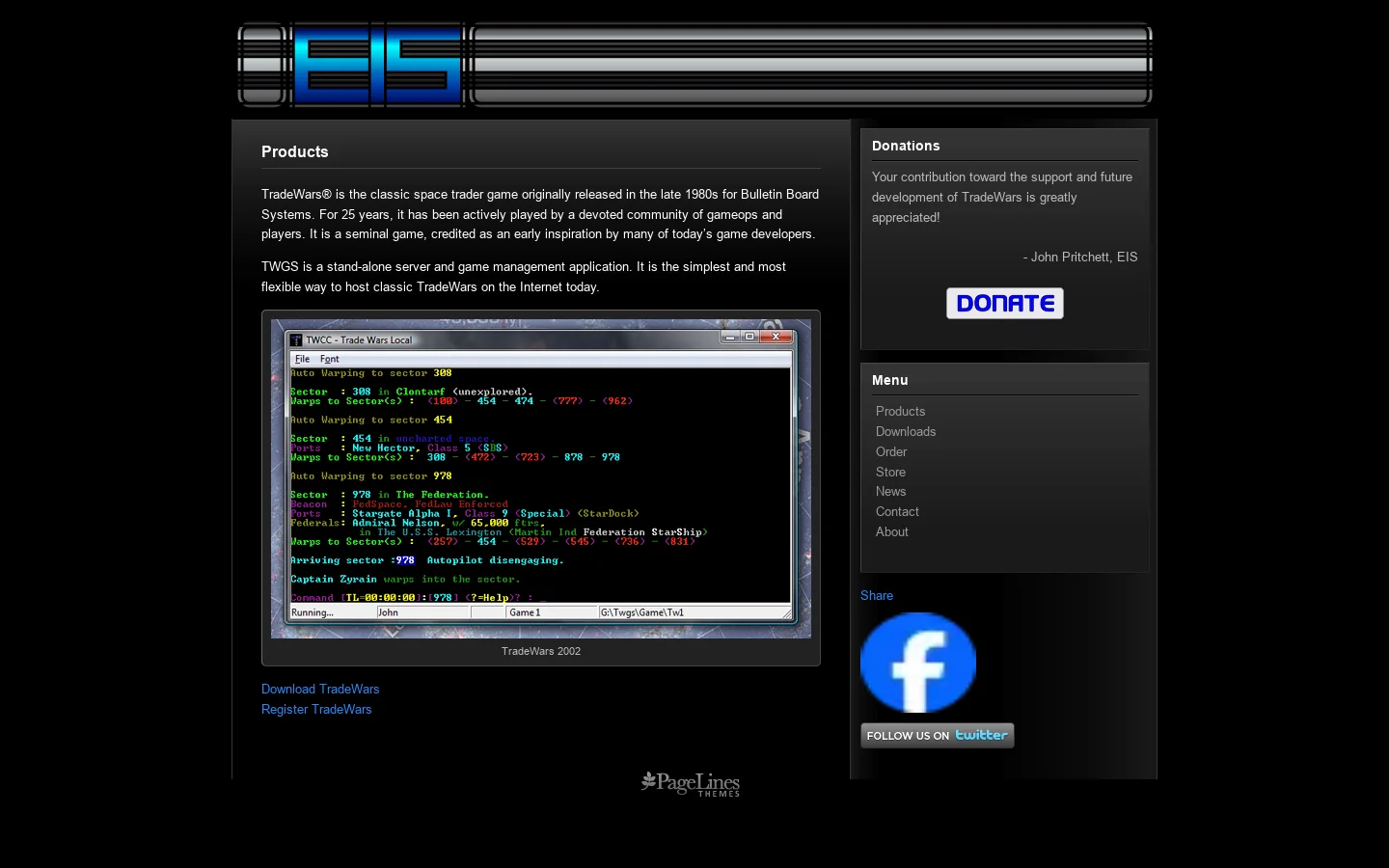 EIS Homepage screenshot