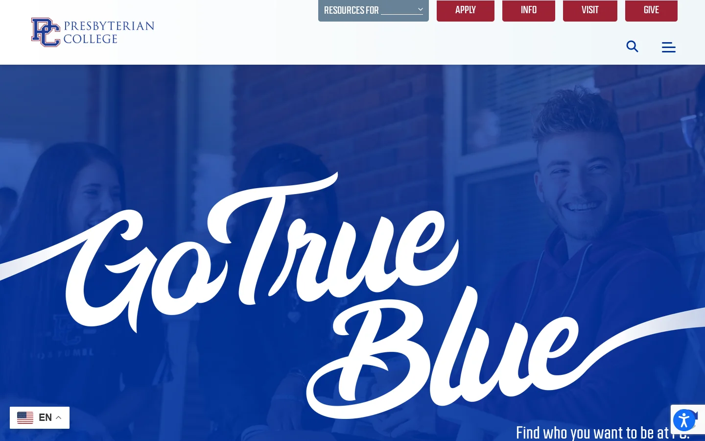 Presbyterian College Homepage screenshot