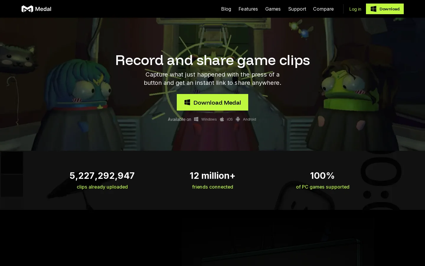 Medal Homepage screenshot