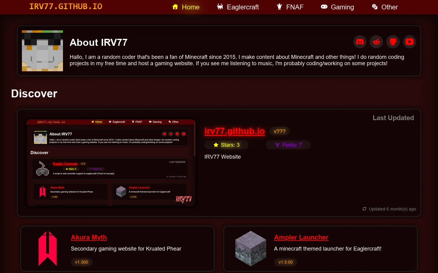 IRV77's Site Homepage screenshot