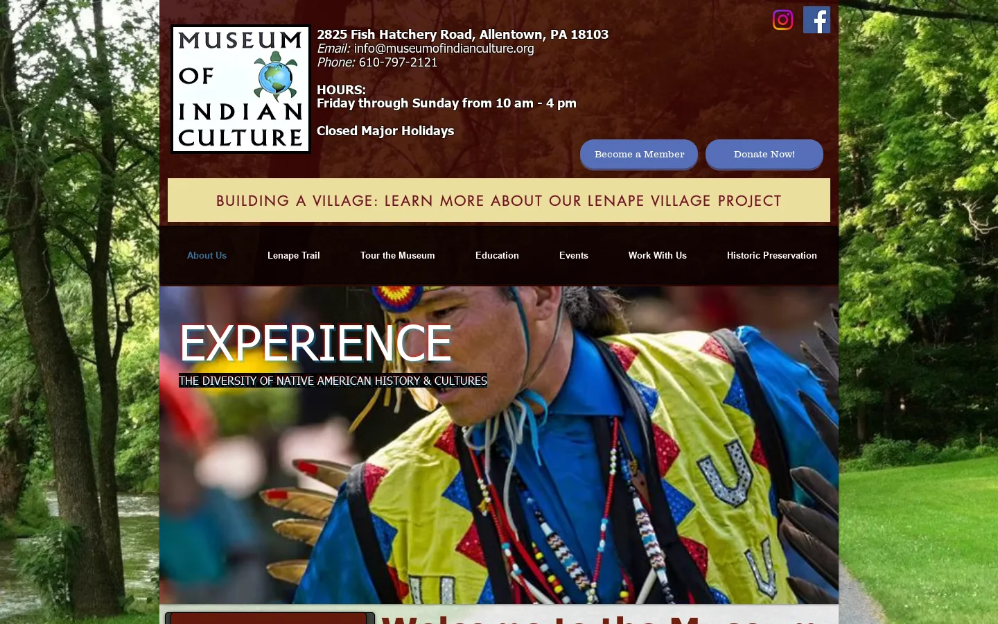 Museum of Indian Culture Homepage screenshot