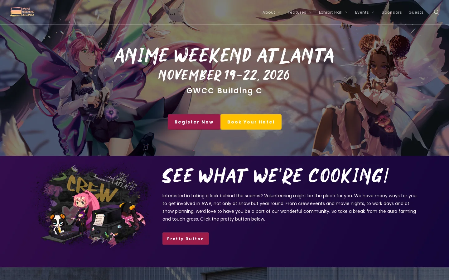 Home - Anime Weekend Atlanta Homepage screenshot