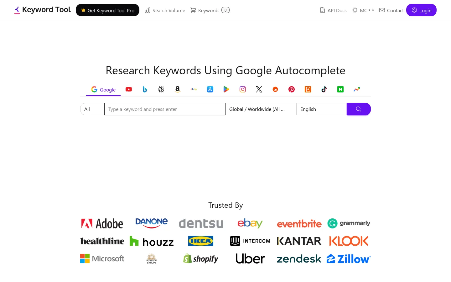 Keyword (Research) Tool ⚠️ Plan Google Keywords【FREE】 Homepage screenshot