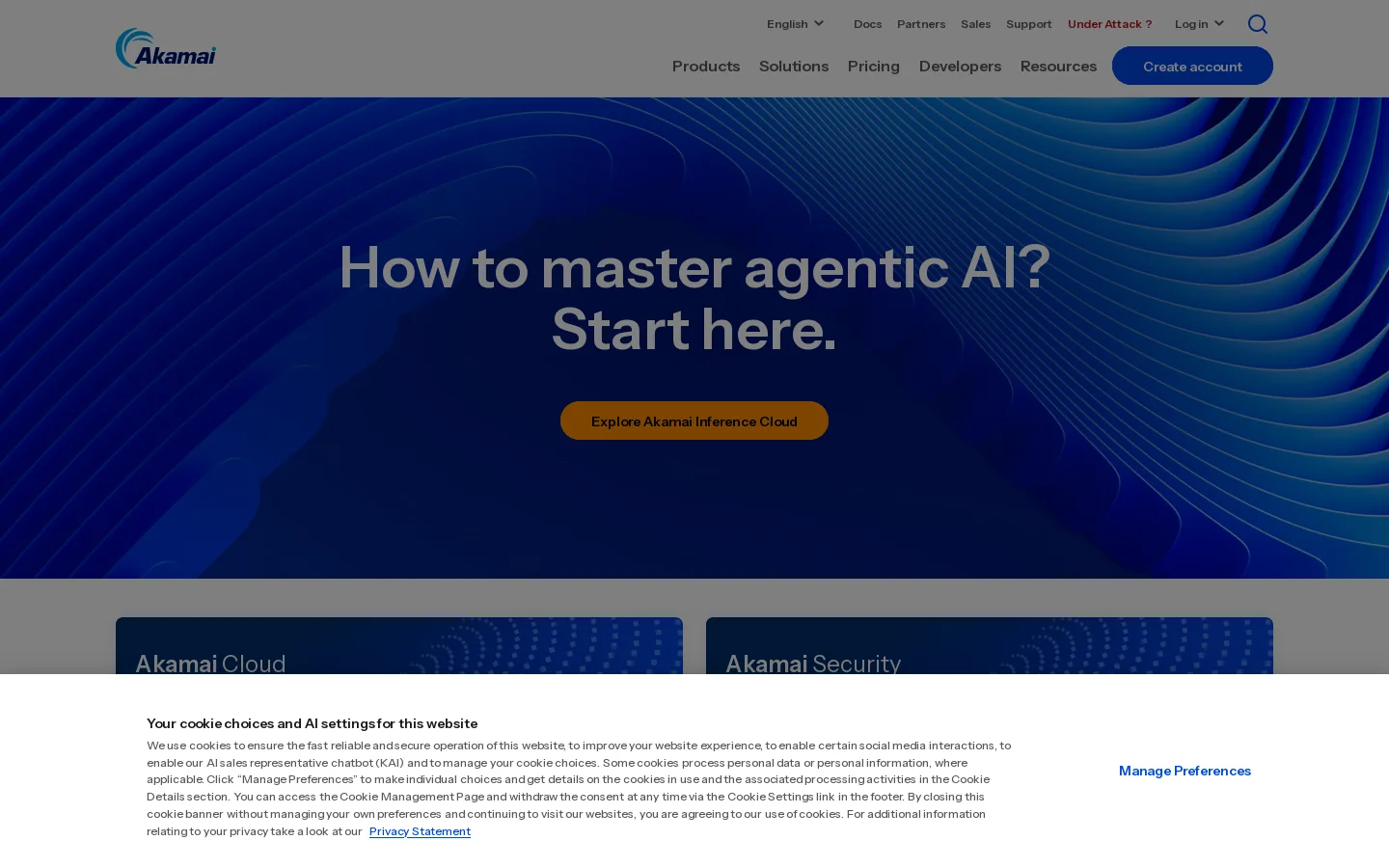 Akamai Homepage screenshot