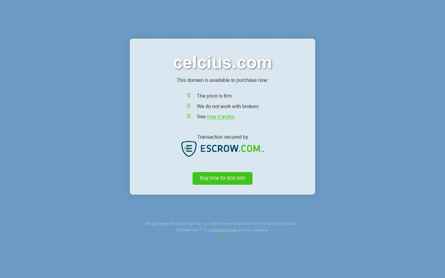 Domain for sale Homepage screenshot