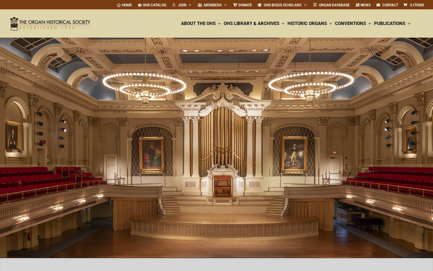 The Organ Historical Society Homepage screenshot