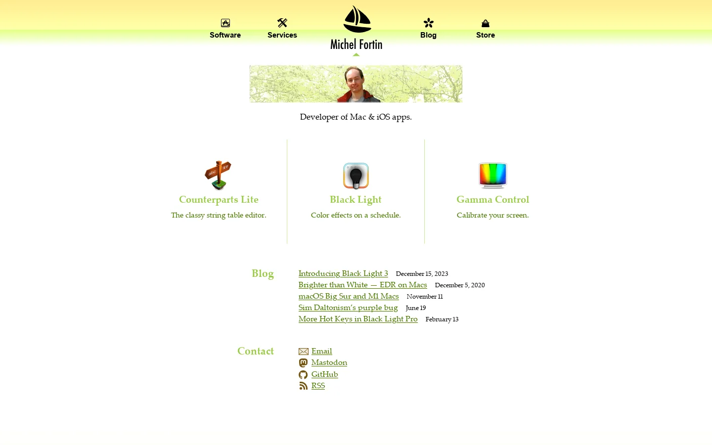 Michel Fortin Homepage screenshot