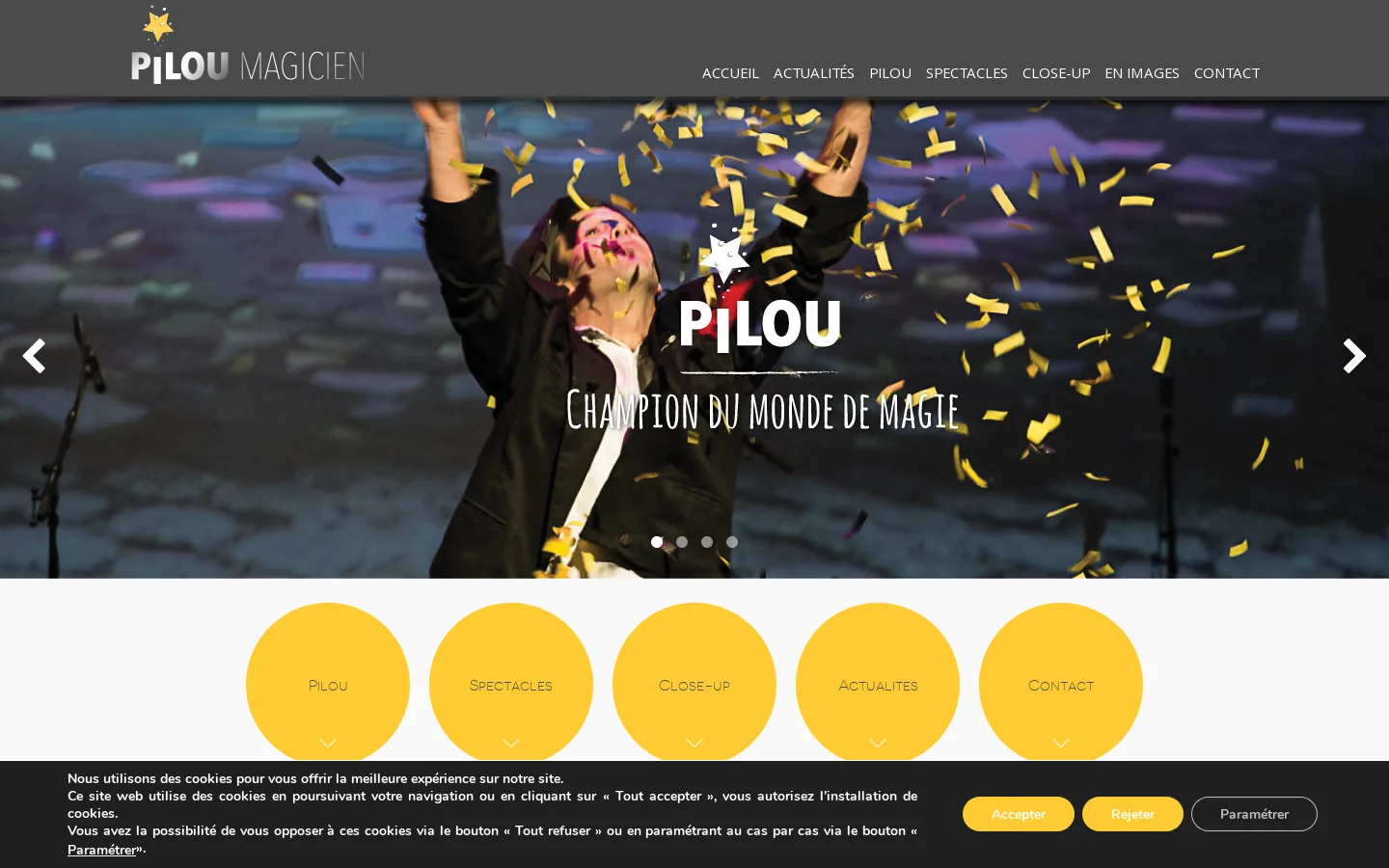 Pilou Magicien de l'extrêmePilou Magicien- World Champion of Magic Homepage screenshot
