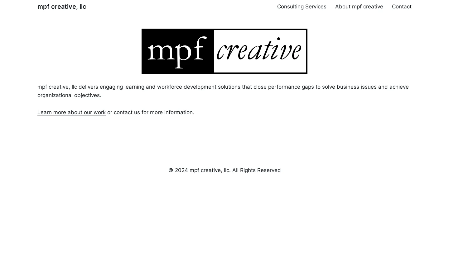 mpf creative, llc Homepage screenshot
