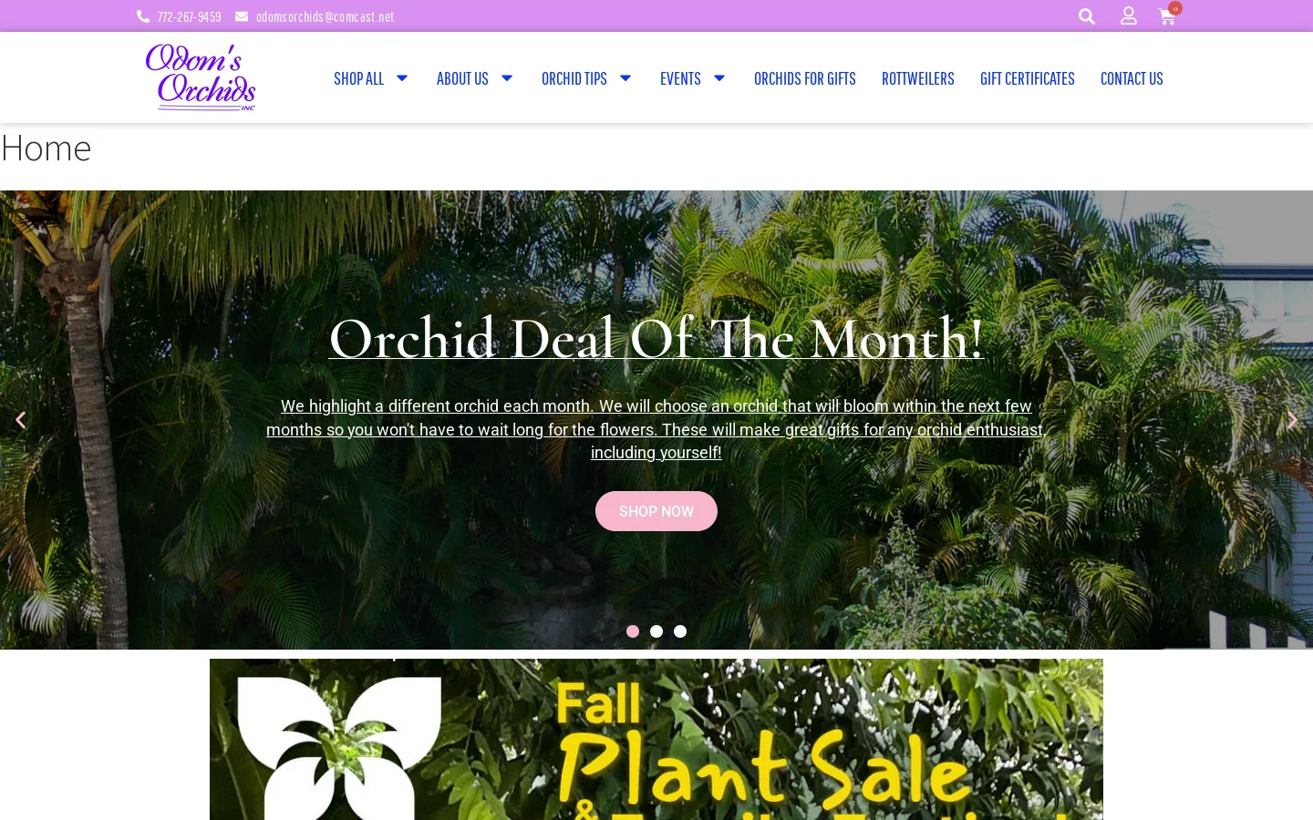 Odom’s Orchids Homepage screenshot