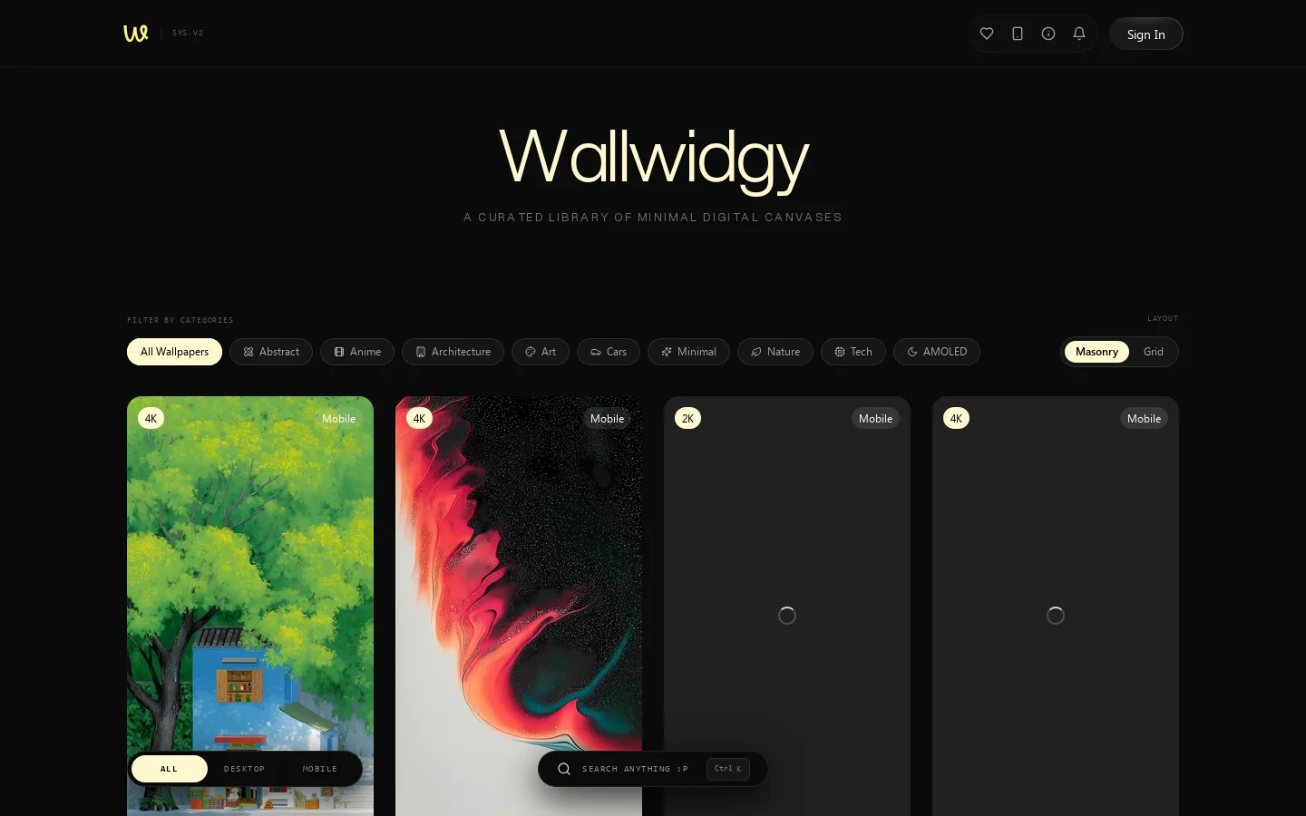 WallWidgy Homepage screenshot