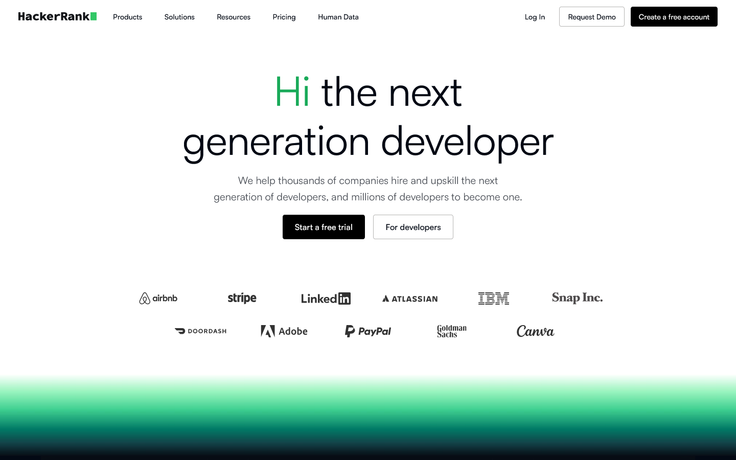 HackerRank Homepage screenshot