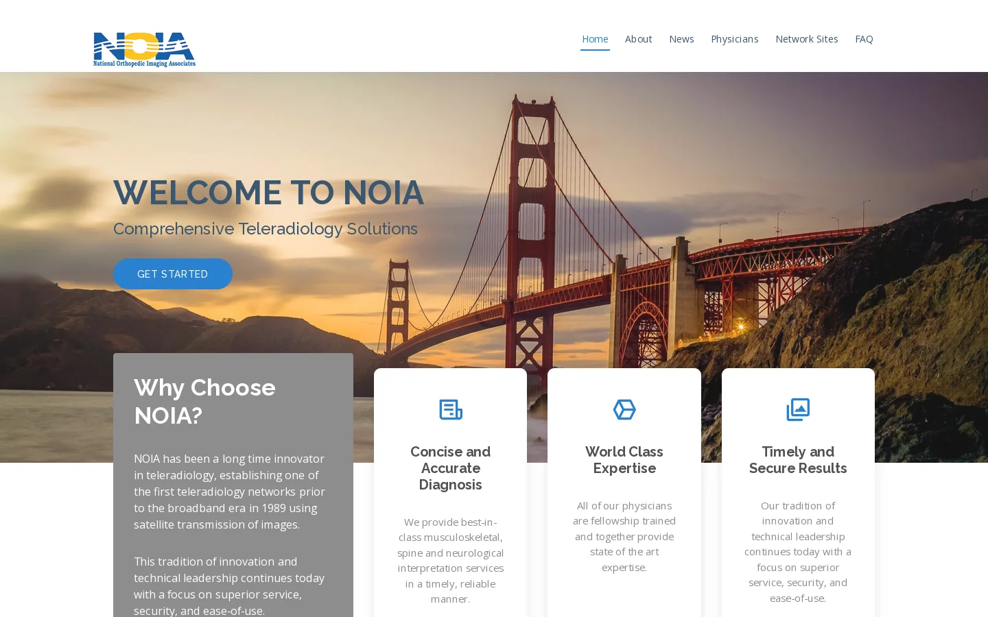 NOIA Homepage screenshot