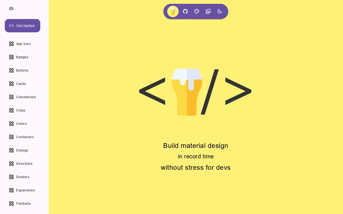 Beer CSS Homepage screenshot
