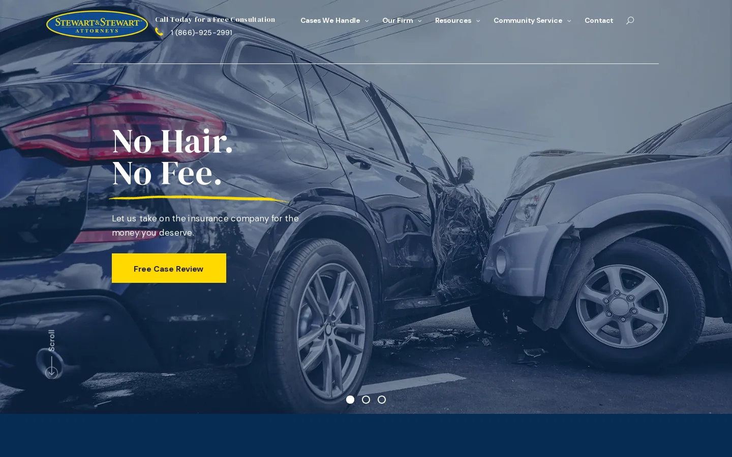 Indianapolis Personal Injury Law Firm | Stewart and Stewart Attorneys Homepage screenshot