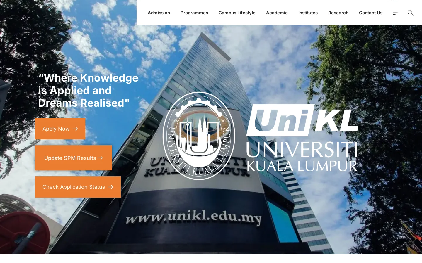 Universiti Kuala Lumpur - Universiti Kuala Lumpur Homepage screenshot
