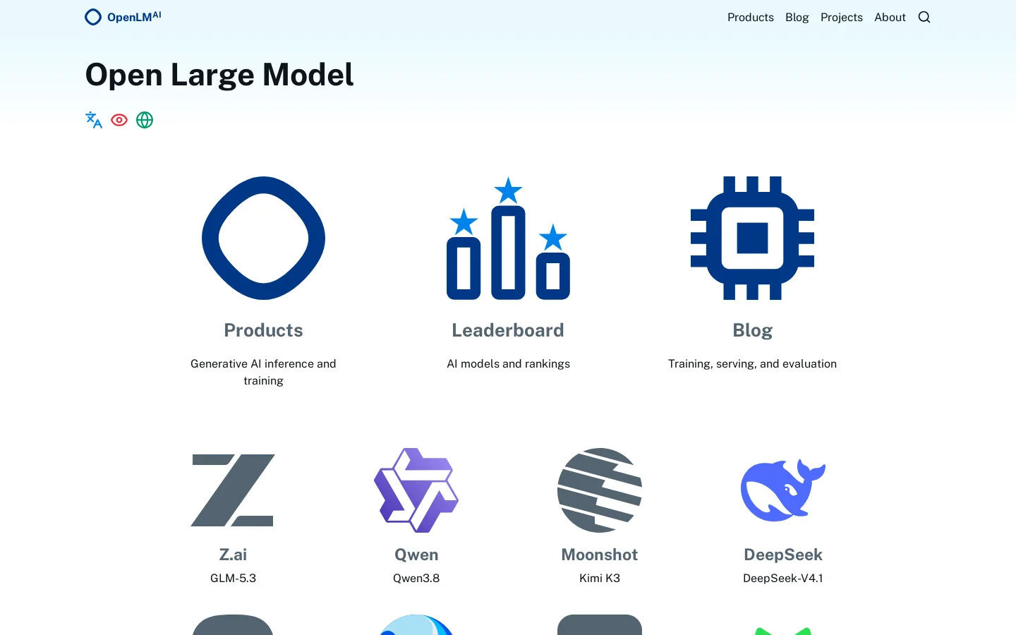 OpenLM.ai Homepage screenshot