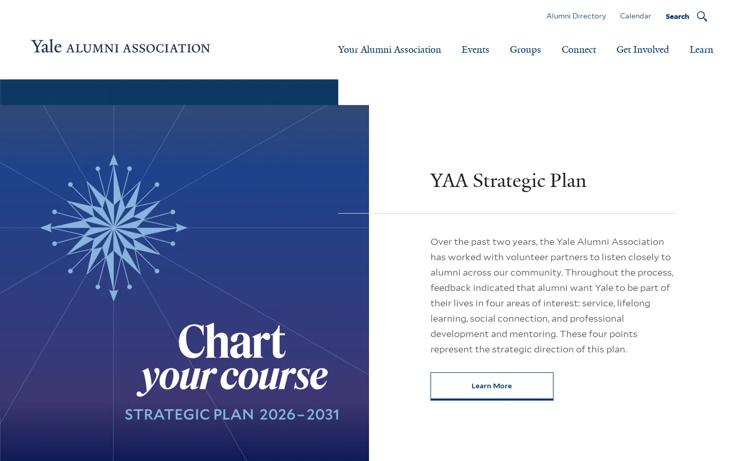 Home | Yale Alumni Association Homepage screenshot