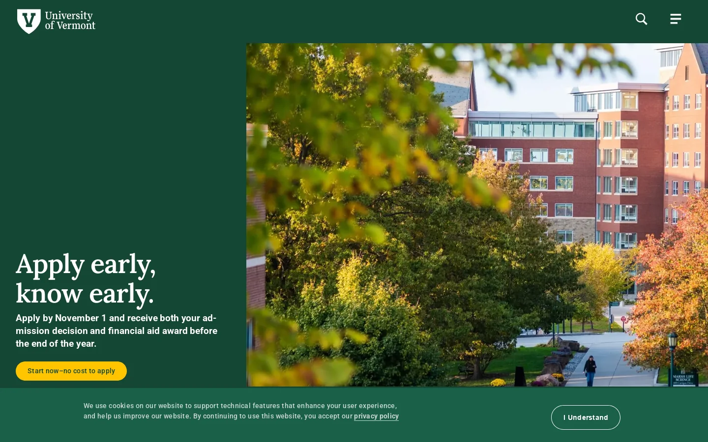 For People and Planet | The University of Vermont Homepage screenshot