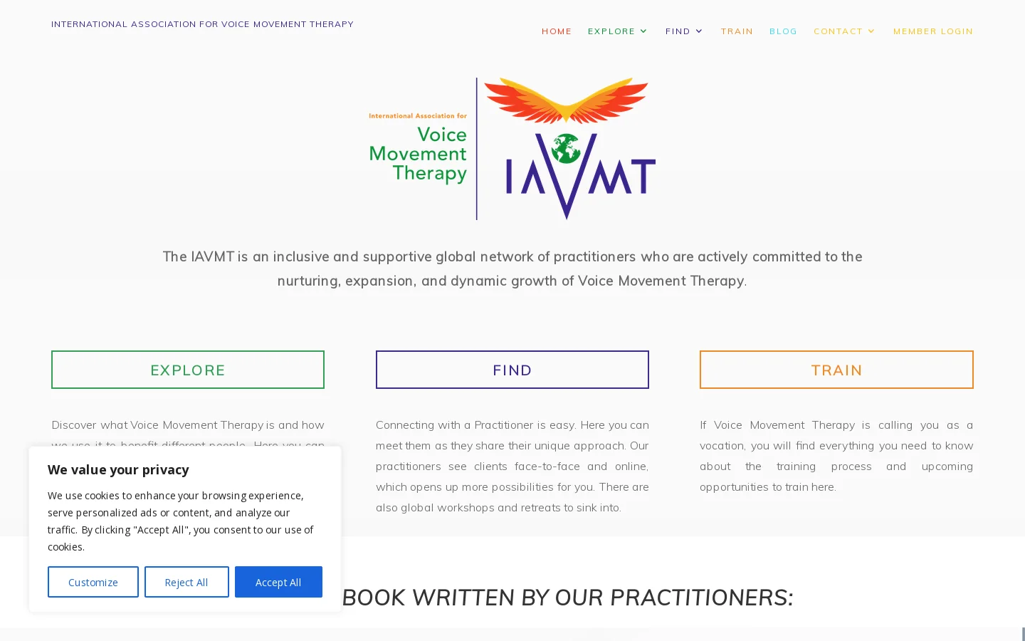 IAVMT Homepage screenshot